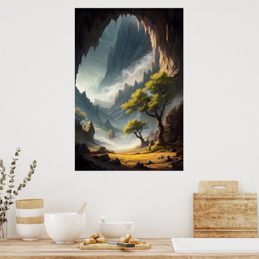 Landschaften und eine große Höhle Poster (Küche)