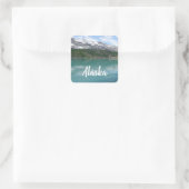 Landschaftlich Alaska Glacier Fjord Quadratischer Aufkleber (Tasche)