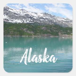 Landschaftlich Alaska Glacier Fjord Quadratischer Aufkleber