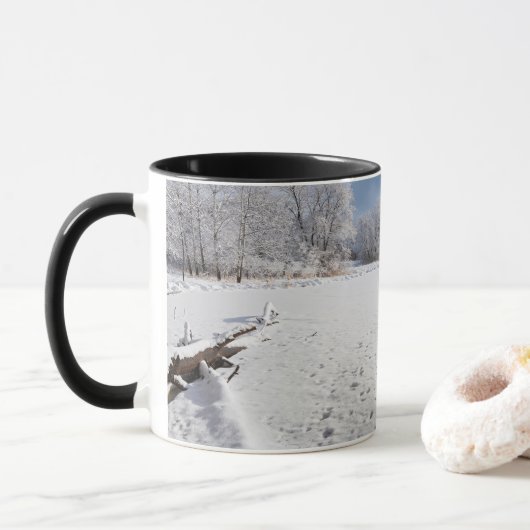 landschaftlich an Teich und Salemwald Tasse (Mit Donut)