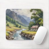 Landschaftlich animierter Fluss Mousepad (Mit Mouse)