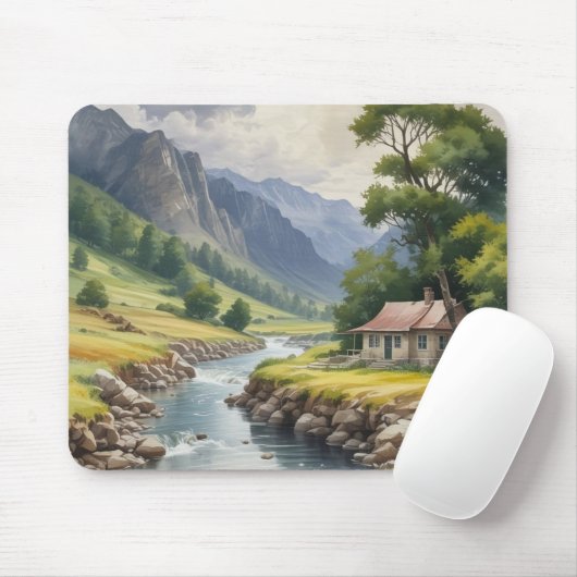 Landschaftlich animierter Fluss Mousepad (Mit Mouse)