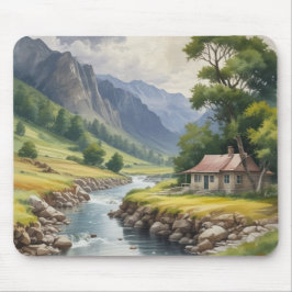 Landschaftlich animierter Fluss Mousepad