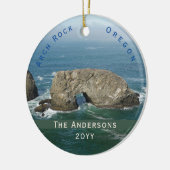 Landschaftlich Arch Rock Familienname Datum Oregon Keramik Ornament (Links)
