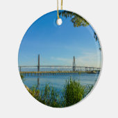 Landschaftlich Arthur Ravenel Bridge Keramik Ornament (Links)