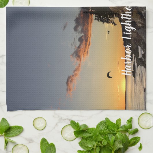 Landschaftlich Bar Harbour Lighthouse Geschirrtuch (Gefaltet)