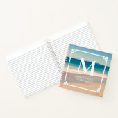 Landschaftlich Beach Foto Wedding Monogram Guest Notizblock (Innenseite)
