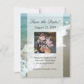 Landschaftlich Beach Hochzeit in Urlaubsort Save The Date (Vorderseite)