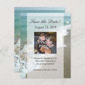Landschaftlich Beach Hochzeit in Urlaubsort Save The Date (Vorne/Hinten)