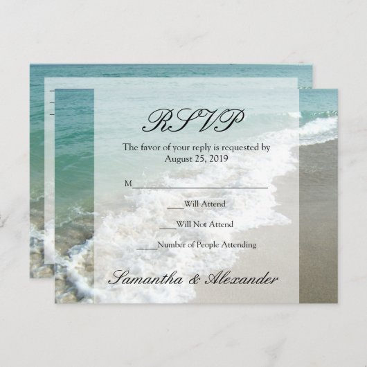 Landschaftlich Beach Hochzeit in Urlaubsort UAWG P Einladungspostkarte (Vorne/Hinten)