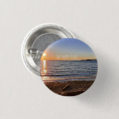 Landschaftlich Beach Sunset Foto Button (Vorne & Hinten)
