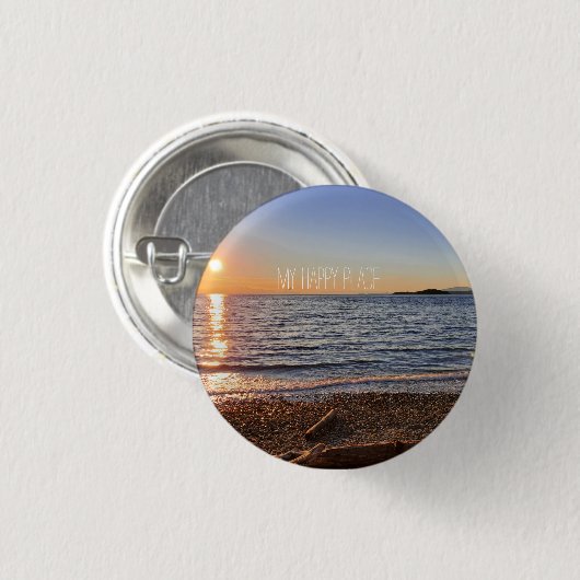 Landschaftlich Beach Sunset Foto Button (Vorne & Hinten)