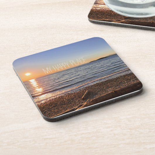 Landschaftlich Beach Sunset Foto Getränkeuntersetzer (Linke Seite)