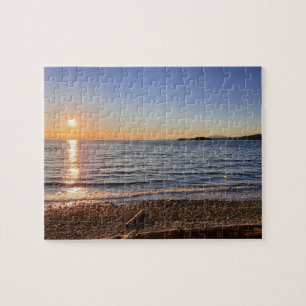 Landschaftlich Beach Sunset Foto Jigsaw Puzzle