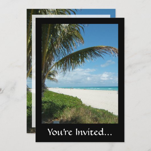 Landschaftlich Beach, Zweigstelle Side Palm Einladung (Vorne/Hinten)
