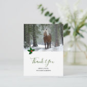 Landschaftlich Brown Horse im Winter Weihnachten V Postkarte (Stehend Vorderseite)