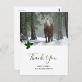 Landschaftlich Brown Horse im Winter Weihnachten V Postkarte (Vorne/Hinten)