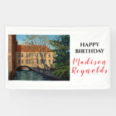 Landschaftlich Brügge Canal View Geburtstagsbanner Banner (Horizontal)