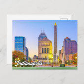 Landschaftlich Downtown Indianapolis, Indiana, USA Postkarte (Vorne/Hinten)