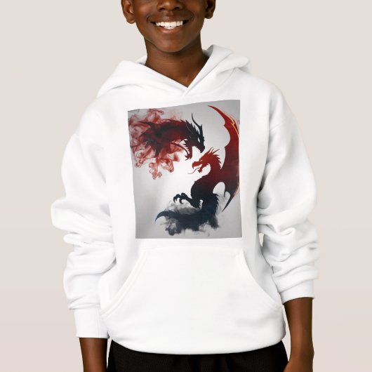 Landschaftlich Dragon Smoke Fantasy Hoodie (Vorderseite)