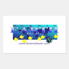 Landschaftlich Earth Aquatic Earth Ocean World Art Rechteckiger Aufkleber