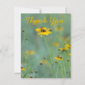 Landschaftlich-Gelbe Wildblume-Fotografie schwarz Dankeskarte (Vorderseite)