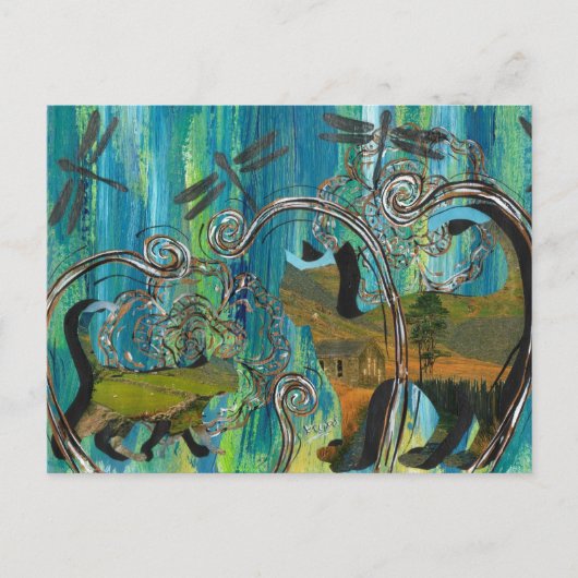 Landschaftlich Katzen Postkarte (Vorderseite)