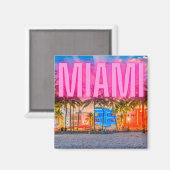 Landschaftlich Neon Miami Waterfront Magnet (Vorderseite/Rückseite)