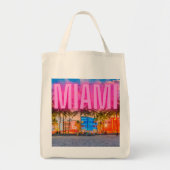 Landschaftlich Neon Miami Waterfront Tragetasche (Vorne)