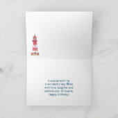 Landschaftlich Nubble Lighthouse Happy Birthday Karte (Innenseite)