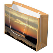 Landschaftlich Orange Seascape Sunset Große Geschenktüte (Vorderseite Schrägansicht)