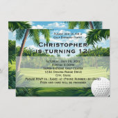 Landschaftlich Palm Golf Geburtstagsparty Einladun Einladung (Vorne/Hinten)