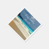 Landschaftlich Türkis Blue Sea Beach Foto Geburtst Serviette (Ecke)