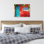 Landschaftlich türkisfarbene Türe mit lebhaften He Leinwanddruck (Insitu (Schlafzimmer))