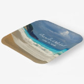 Landschaftlich türkisfarbenes Blue Sea Beach Foto Pappteller (Gewinkelt)