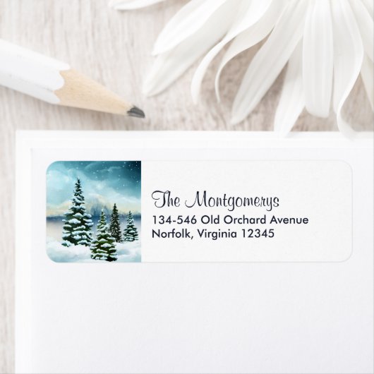 Landschaftlich Winter Wonderland Aquarellmalerei (Insitu)