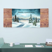 Landschaftlich Winter Wonderland Aquarellmalerei Banner (Messe)