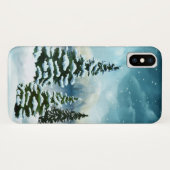 Landschaftlich Winter Wonderland Aquarellmalerei Case-Mate iPhone Hülle (Rückseite (Horizontal))