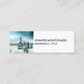 Landschaftlich Winter Wonderland Aquarellmalerei Mini Visitenkarte (Vorderseite)