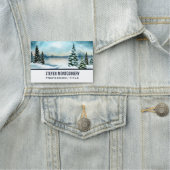 Landschaftlich Winter Wonderland Aquarellmalerei Namensschild (Beispiel)