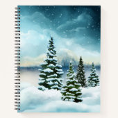 Landschaftlich Winter Wonderland Aquarellmalerei Notizblock (Vorderseite)