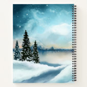 Landschaftlich Winter Wonderland Aquarellmalerei Notizblock (Rückseite)
