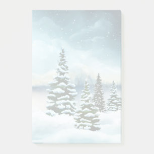 Landschaftlich Winter Wonderland Aquarellmalerei Post-it Klebezettel