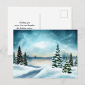 Landschaftlich Winter Wonderland Aquarellmalerei Postkarte (Vorne/Hinten)