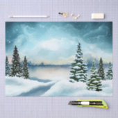 Landschaftlich Winter Wonderland Aquarellmalerei Seidenpapier (Handwerk)