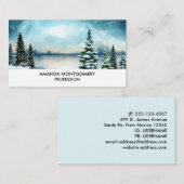 Landschaftlich Winter Wonderland Aquarellmalerei Visitenkarte (Vorne/Hinten)
