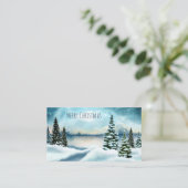 Landschaftlich Winter Wonderland Aquarellmalerei Visitenkarte (Stehend Vorderseite)