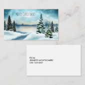 Landschaftlich Winter Wonderland Aquarellmalerei Visitenkarte (Vorne/Hinten)