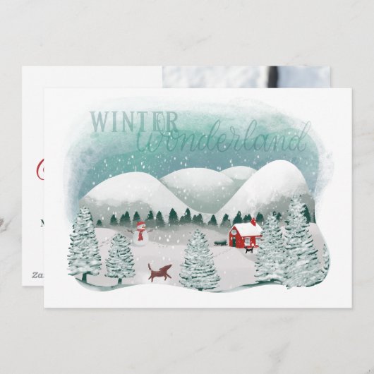 Landschaftlich Winter Wonderland Feiertagskarte (Vorne/Hinten)