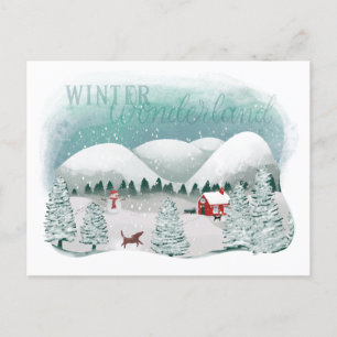 Landschaftlich Winter Wonderland Feiertagspostkarte